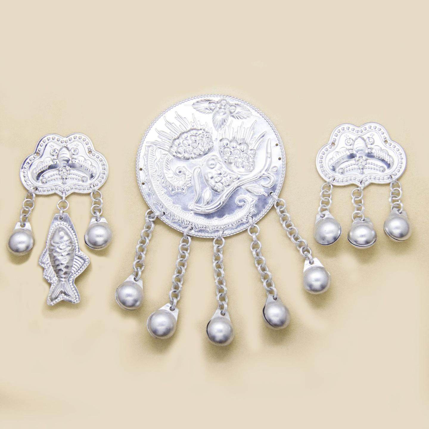 民族风配饰古风仿银铝片配件贵州苗族彝族服装配饰材料辅料铃铛