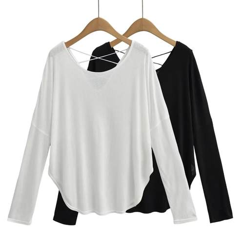 黑色舞蹈上衣女宽松显瘦罩衫