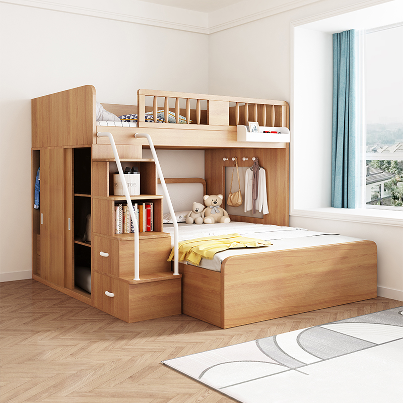 小户型上下床交错式错位子母床