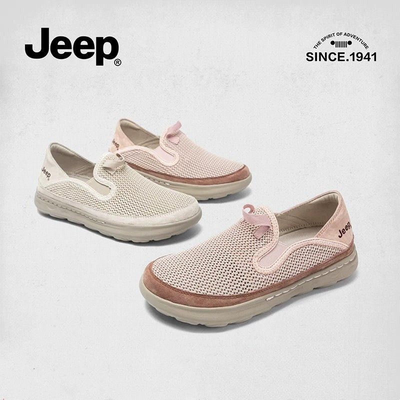 jeep网面运动鞋女夏透气