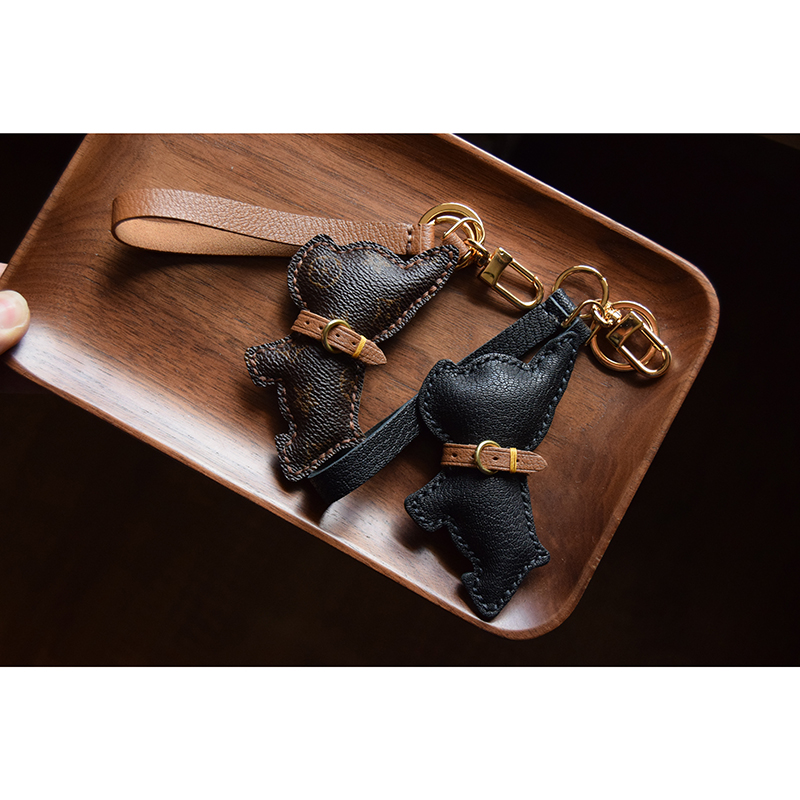 lv&gedete 法斗牛犬老花小狗狗汽车钥匙扣挂件包包挂饰定制钥匙链