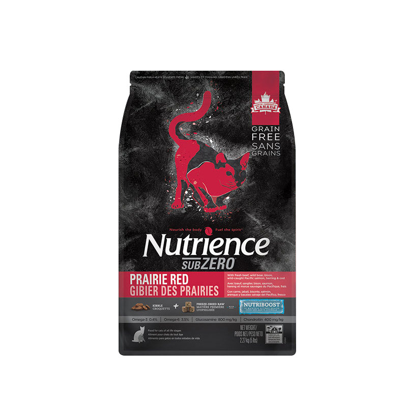 加拿大nutrience哈根纽翠斯黑钻无谷红肉鸡肉冻干猫粮11磅全阶段