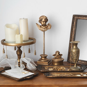 Retro 创意复古法式金色天使摆件轻奢文艺桌面装饰拍照欧式ins风