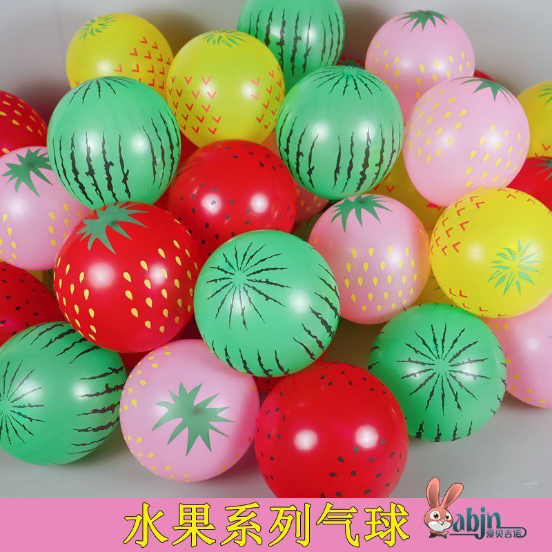 水果气球儿童生日派对草莓西瓜加厚玩具商场学校幼儿园地推小礼品