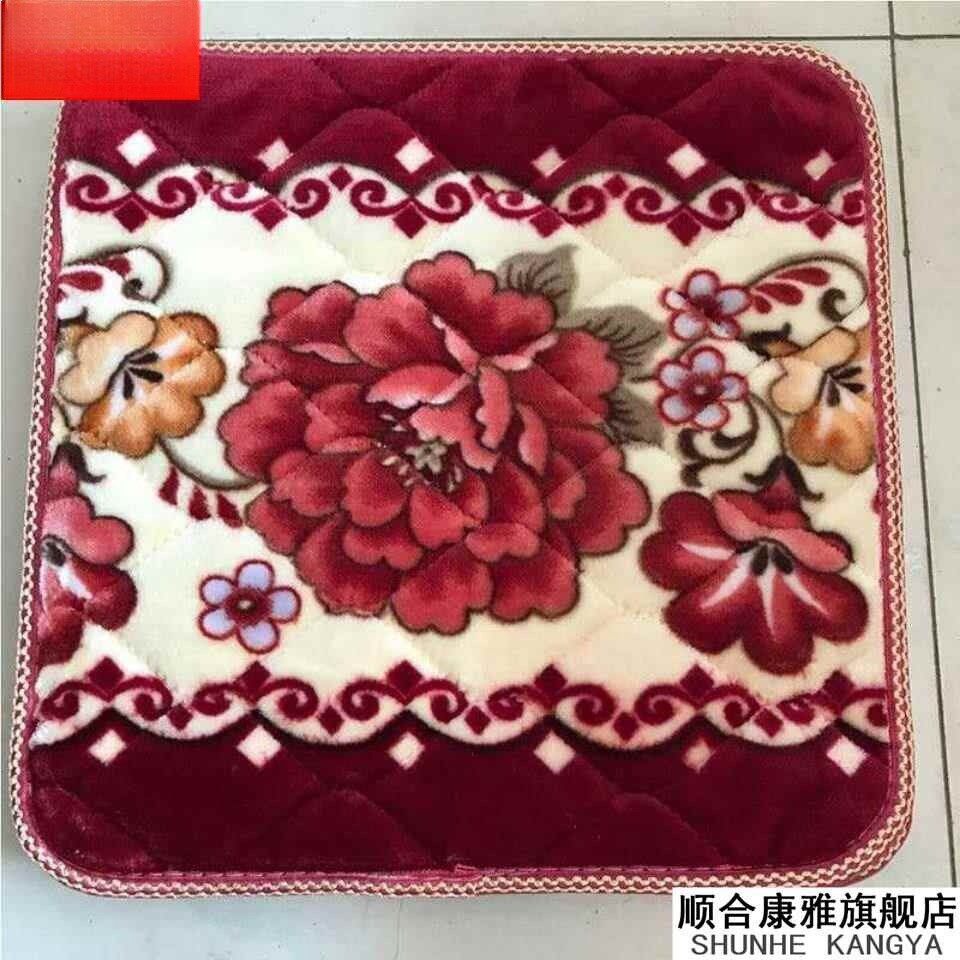 加厚防滑毛绒坐垫餐椅垫冬季保暖沙发春秋椅垫红木家具法莱绒坐垫