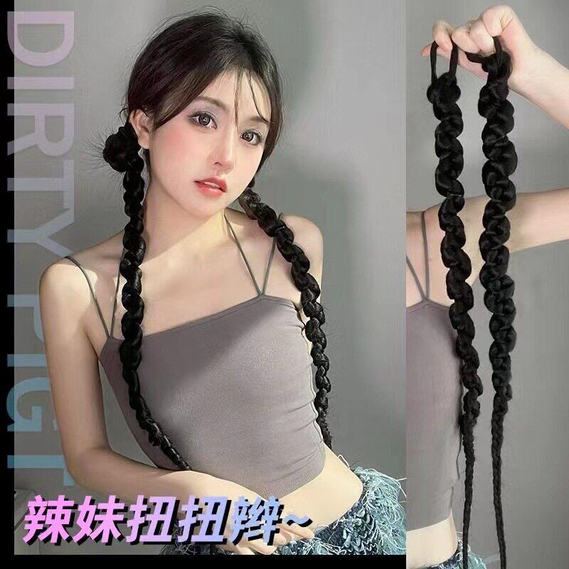 万圣节拳击辫假发马尾扭扭辫子麻花辫泡泡辫长辫甜酷辣妹脏辫发饰