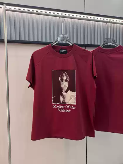 [in Stock] Erd Melancholy Rich Second Generation 24Ss Red Nun Short Sleeve Raglan Sleeve Unisex Style