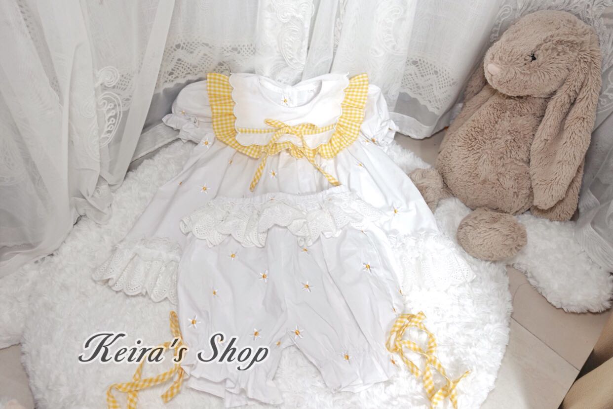 西班牙洛丽塔纯棉雏菊娃娃连衣裙