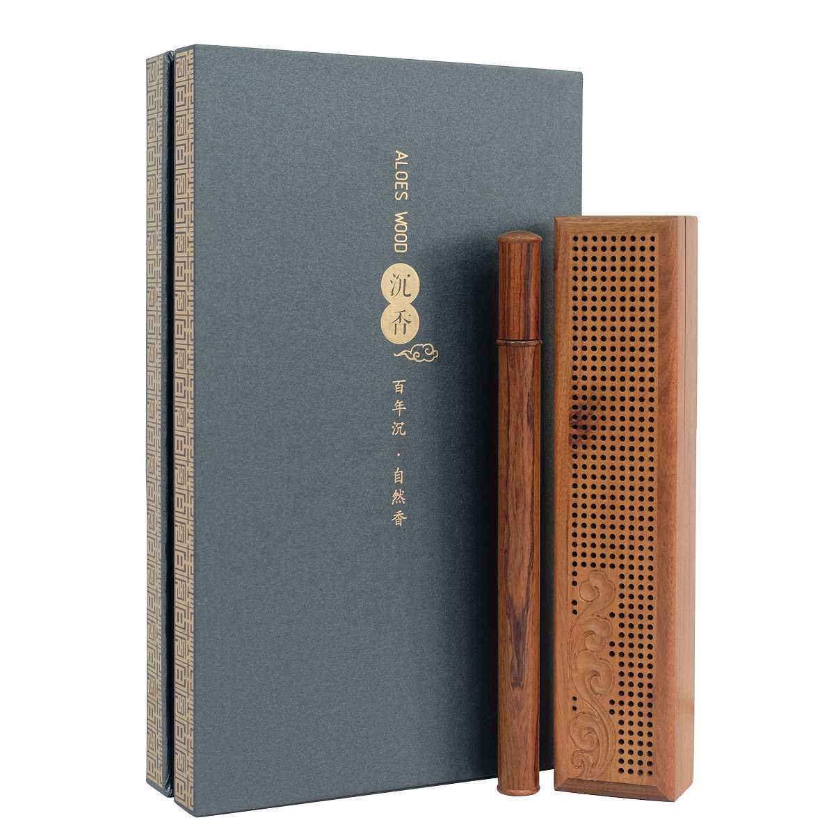 香博馆沉香线香礼盒 青洲酸枝木香盒香筒 春节年货礼长辈礼品