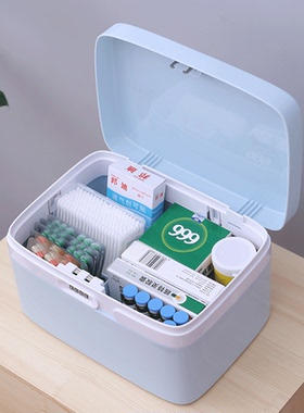 密码医药箱家用大容量常备药箱小号多层带锁收纳盒家庭装学生宿舍