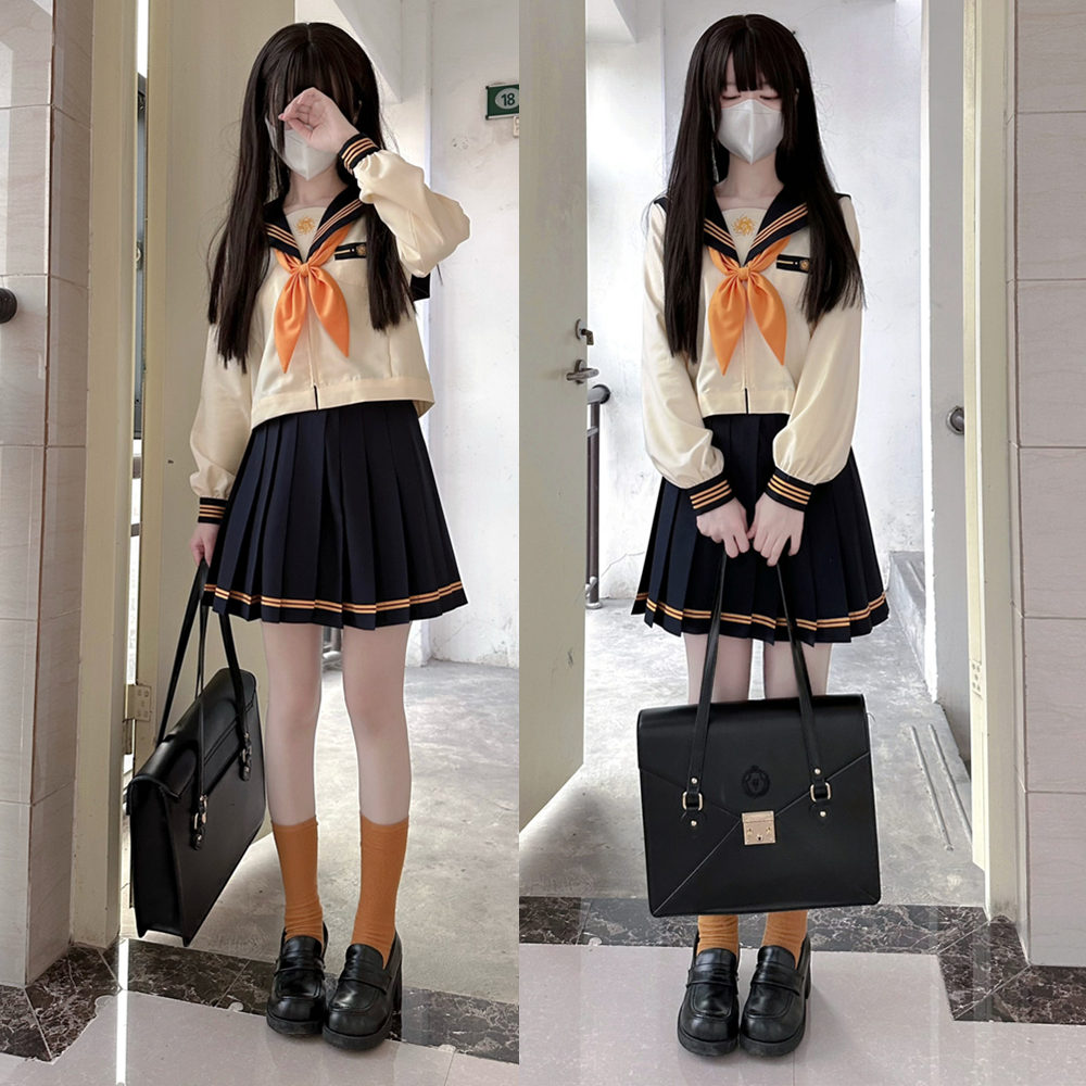 长短袖日系三本基础水手服