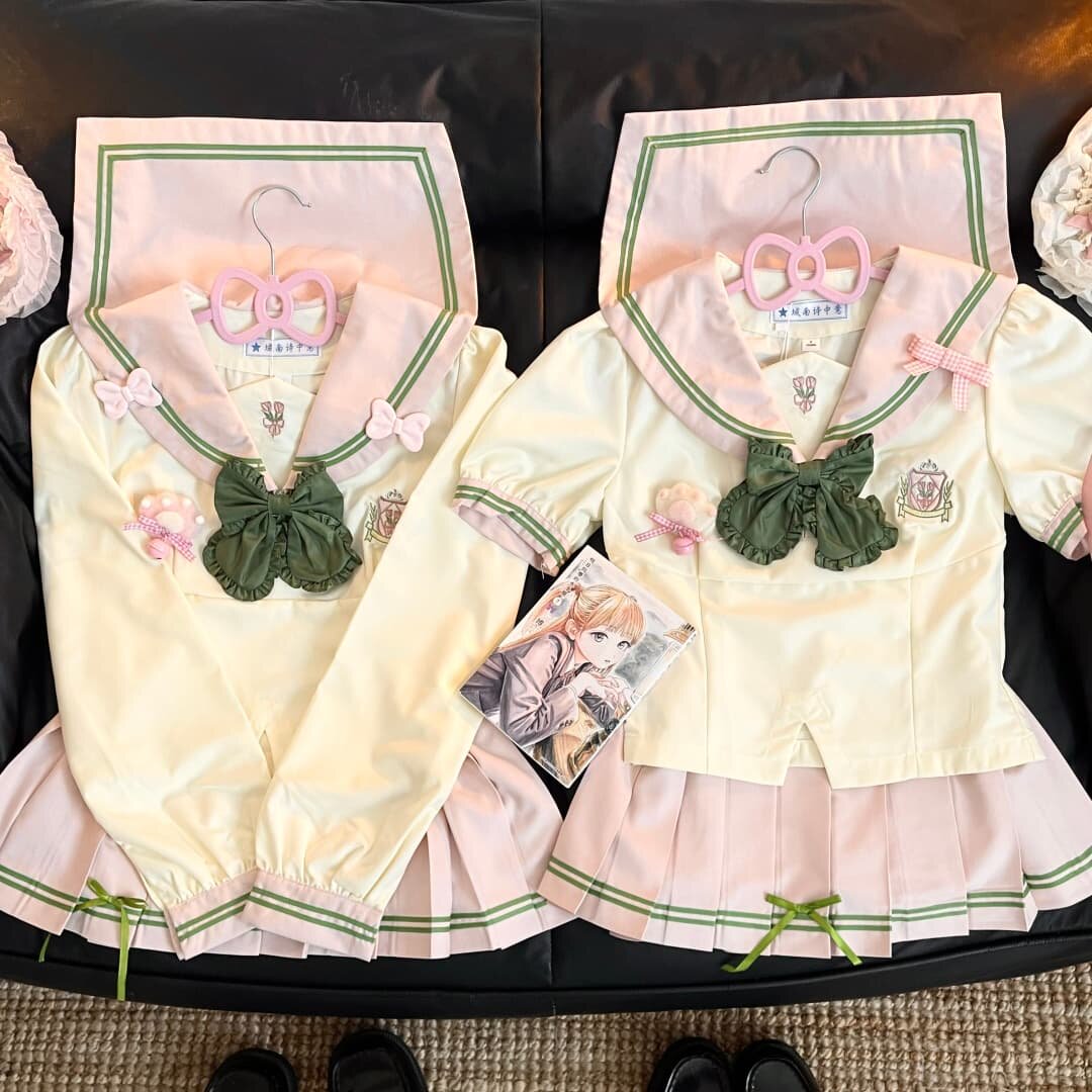 【郁见春】城南诗中意jk制服日系奶绿色原创正版水手服女学生校服