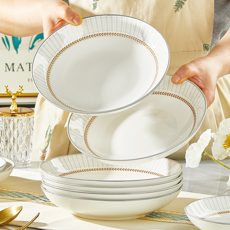 优尊陶瓷新中式家用加厚碗盘餐具