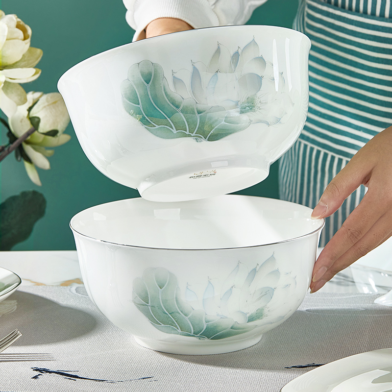 优尊轻奢风家用8寸骨瓷面碗汤碗