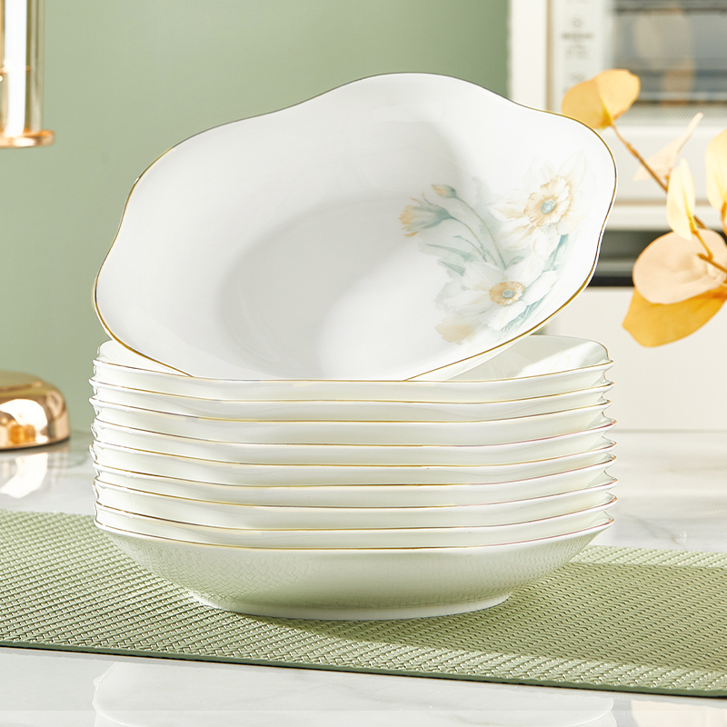 优尊陶瓷骨瓷餐具家用轻奢盘子碗