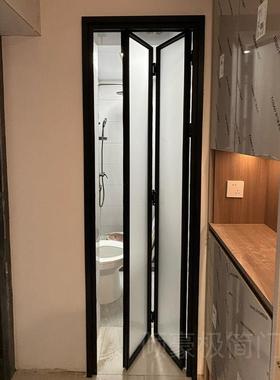 极窄卫生间折叠门厨房PD推拉平开一体门无下轨铝合金玻璃pt门定制