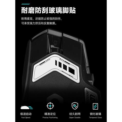 适用于罗技G502X钢化玻璃脚贴G502XPlus无线耐磨电竞级顺滑玻璃垫