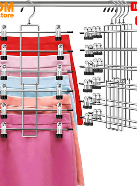 Hangers,Pants Hangers with Clips Saving Hanging Organizer