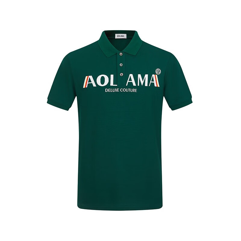 AOLAMA奥拉玛轻奢男装夏季新款POLO衫烫钻刺绣翻领T恤083362101