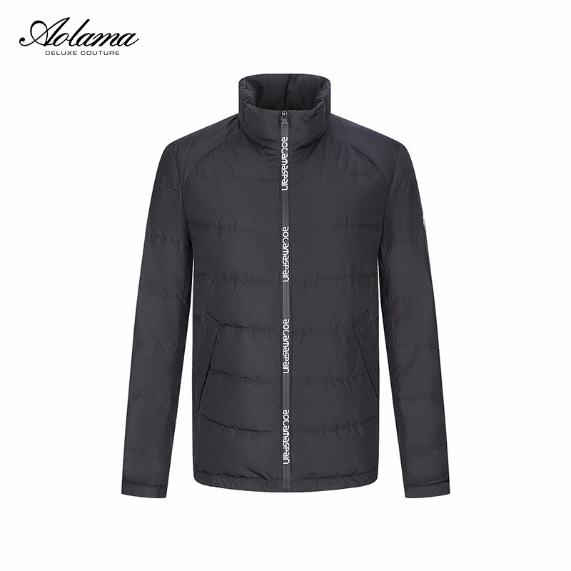 AOLAMA奥拉玛男装冬款字母拉链白鸭绒羽绒服081524782