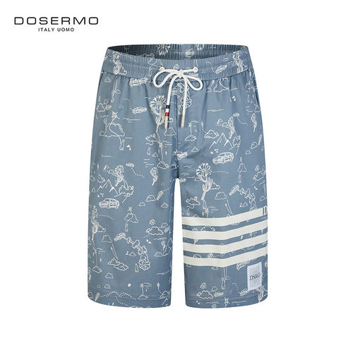丹西摩（DOSERMO）轻奢男装印花短裤男士夏季休闲短裤运动裤