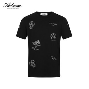短袖 T恤新款 时尚 奥拉玛 字母烫钻工艺夏装 男装 个性 Aolama