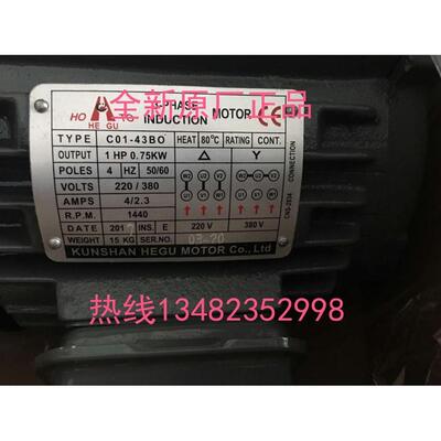 HOTO油压电机 HEGU油泵电机 CO1-43B0 1HP 0.75KW 4poles 卧式
