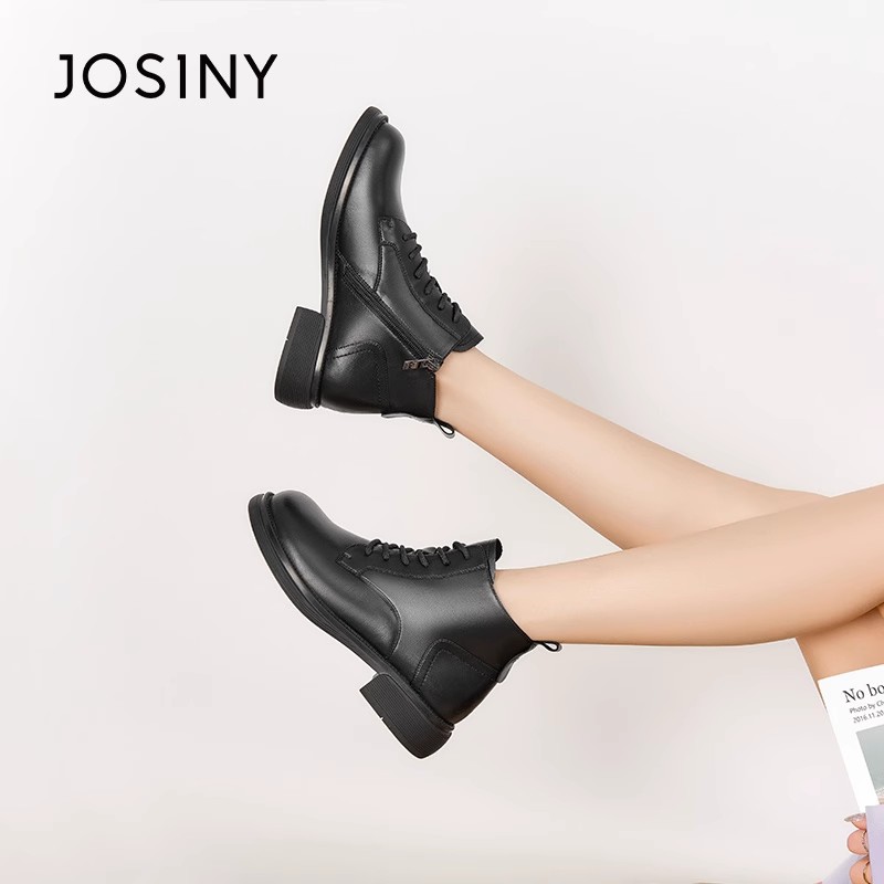 卓诗尼马丁靴厚底黑色短靴