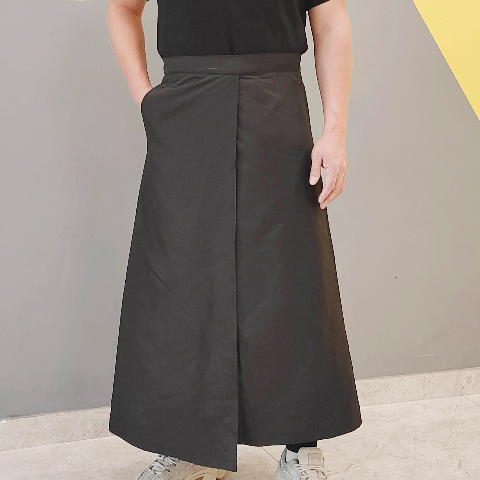 理发店半身围裙助理工作服防头发围腰日式发型师一片式中大工服