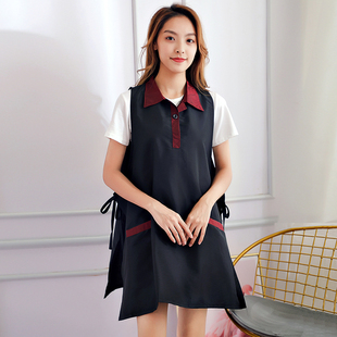 理发店围裙美发师大小工服发廊专用烫染发助理工作服防水不沾发
