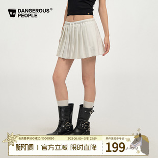 Dangerouspeople薛之谦dsp校园运动风百褶裙复古时尚 百搭半身裙