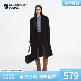 外套 毛呢大衣潮牌百搭时尚 Dangerouspeople薛之谦dsp经典 翻领长款