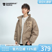 Dangerouspeople薛之谦dsp冬季贴布绣宽松百搭潮中长棉服厚外套