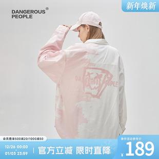 粉色渐变时尚 衬衫 男女潮流ins衬衣 people薛之谦dsp长袖 Dangerous