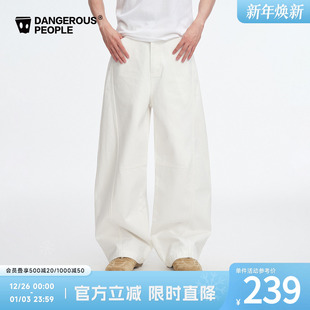 Dangerouspeople薛之谦dsp百搭廓形弯刀裤 潮牌宽松休闲牛仔长裤