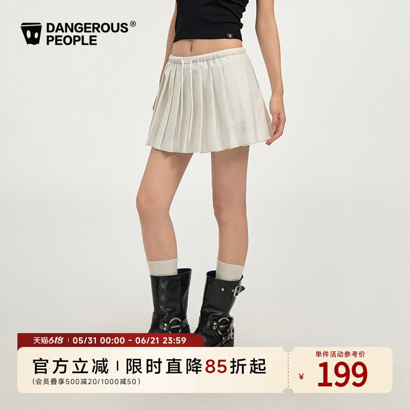 Dangerouspeople薛之谦dsp校园运动风百褶裙复古时尚百搭半身裙