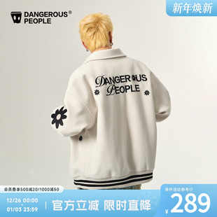 Dangerouspeople薛之谦dsp花朵棒球夹克秋季 潮牌情侣宽松百搭外套