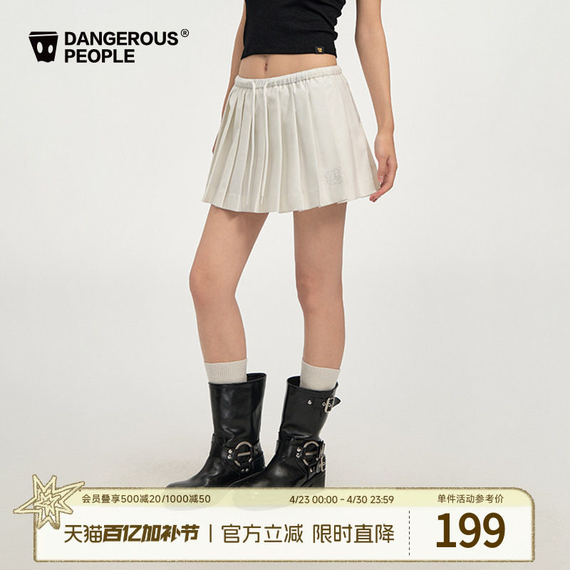 Dangerouspeople薛之谦dsp校园运动风百褶裙复古时尚百搭半身裙