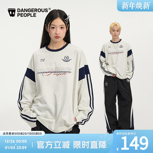 Dangerouspeople薛之谦dsp宽松运动休闲T恤秋季 复古球衣 百搭长袖