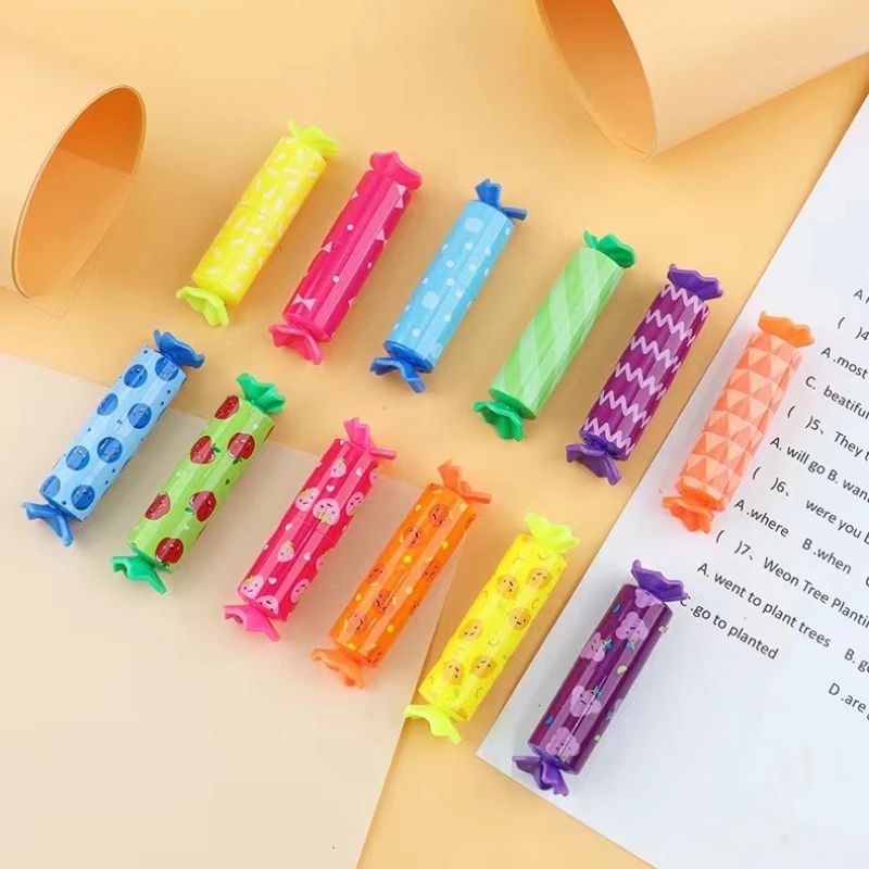 6 Pcs candy shape Highlighter Marker Pens Fluorescent Pen Dr