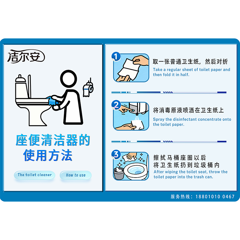 洁尔安亚克力板使用步骤贴纸