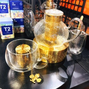 澳洲直邮T2冲茶壶 不含BPA底部可直接过滤耐高温500ml 聪明壶