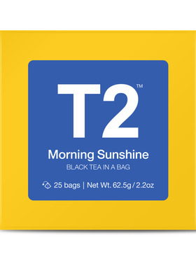 澳洲代购直邮 T2茶叶 Morning Sunshine 晨曦早茶袋装茶包 25pk