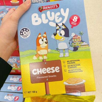 澳洲代购直邮Arnotts雅乐思Bluey布鲁伊系列燕麦蜂蜜芝士披萨饼干