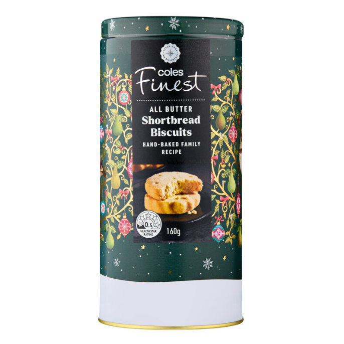 澳洲代购直邮Coles Finest Shortbread 黄油曲奇圆柱铁罐装 60g