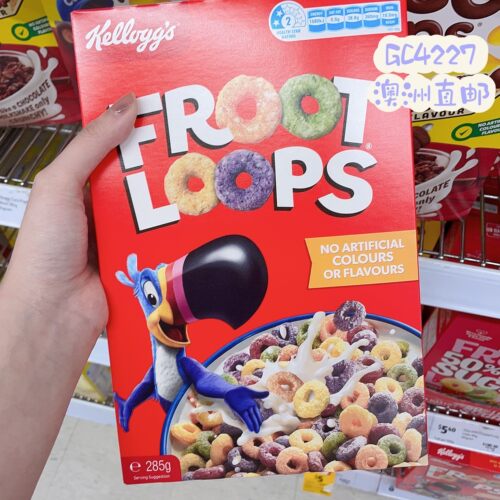 澳洲代购直邮Kellogg家乐氏Froot Loops彩虹圈麦片无人工色素290g