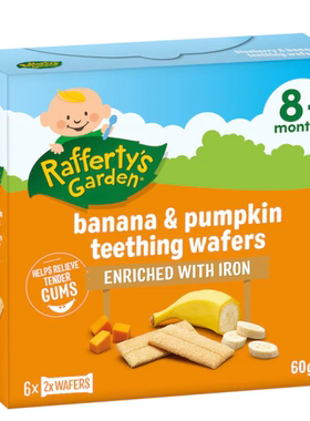 Raffertys Garden拉芙迪澳洲直邮婴儿宝宝有机磨牙华夫饼饼干8月+