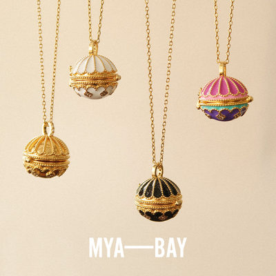 MYABAY香水瓶珐琅圆球吊坠长链