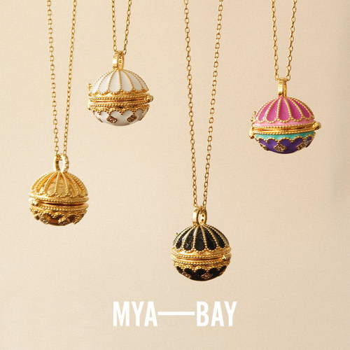 MYABAY香水瓶珐琅圆球吊坠长链