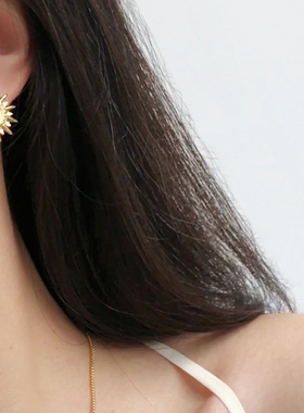 法国巴黎Louise Damas太阳花耳环法式气质金色精致耳钉2023新款